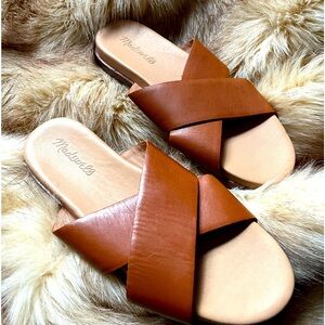 - Madewell leather sandals Sz 7.5 brown New